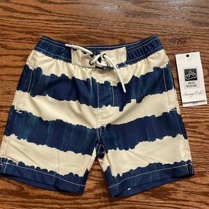 NWT Sovereign code Boys Swim disruptor Trunks Striped Moc  Fly size 4